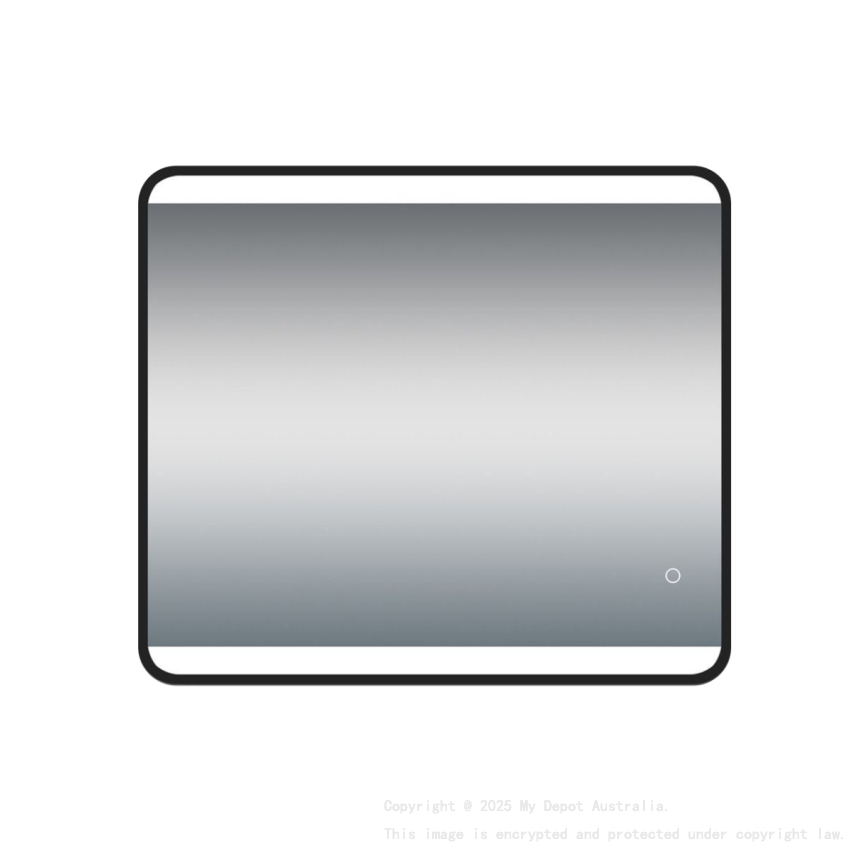 700x800mm Black Frame LED Bathroom Mirror