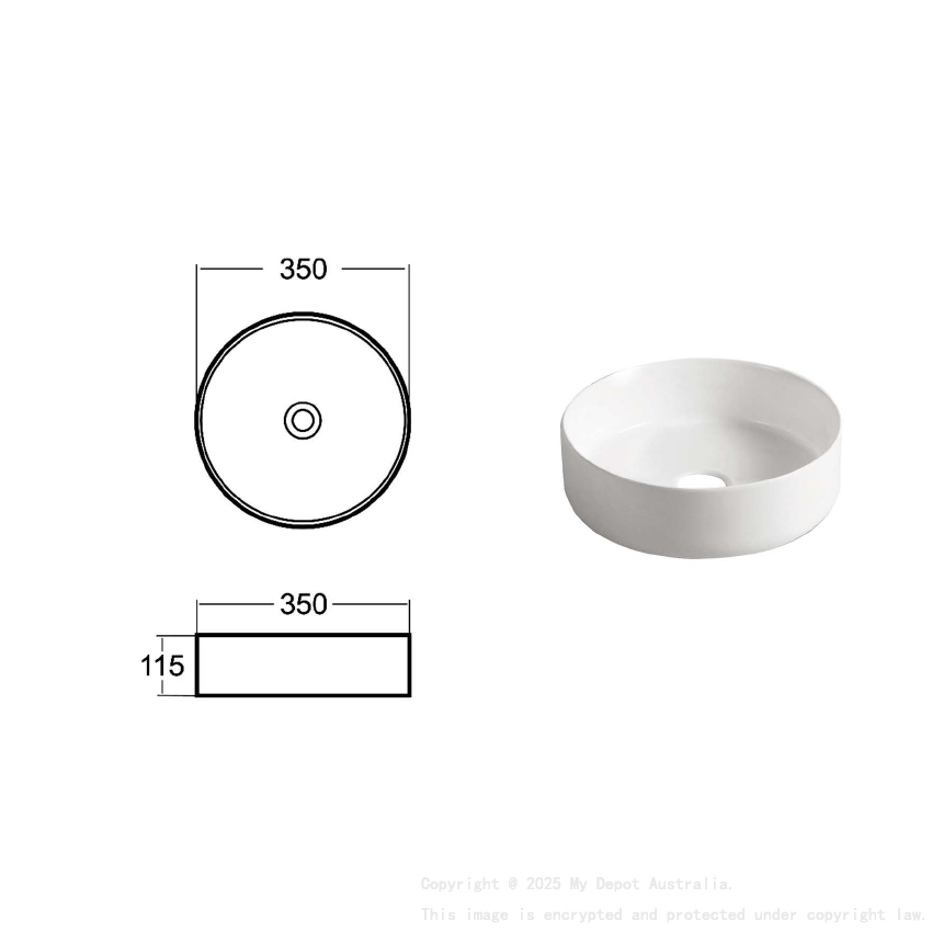 Otus Countertop Artbasin 335 x 335 x 120 mm