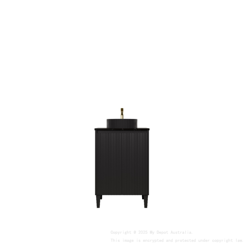 590x455x860mm Matte Black Crete Modern Free Standing Vanity