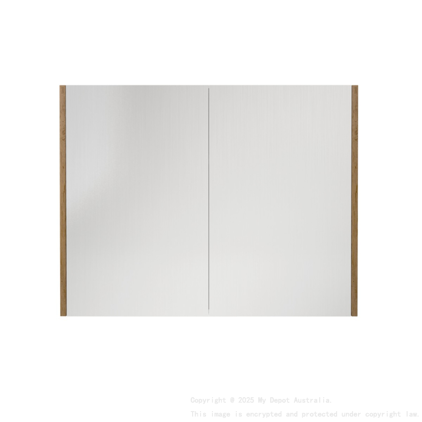 900×720×150mm Prime Oak Camden Pencil Edge Shaving Cabinet