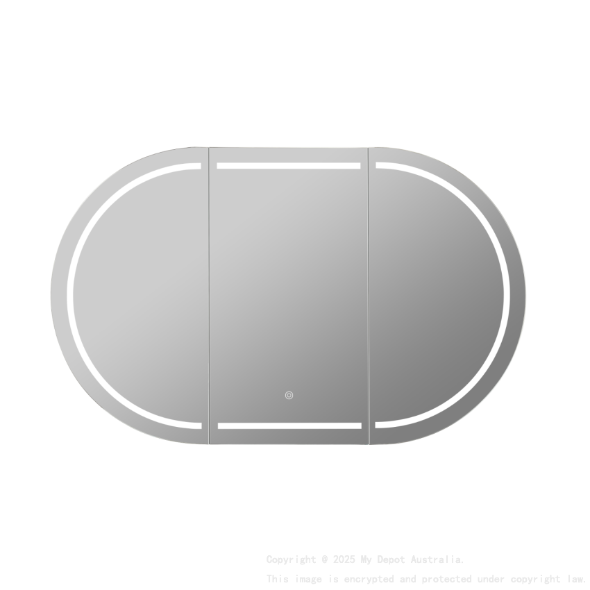 1200X750X155mm Allison Pill LED Shaving Cabinet Matte Black