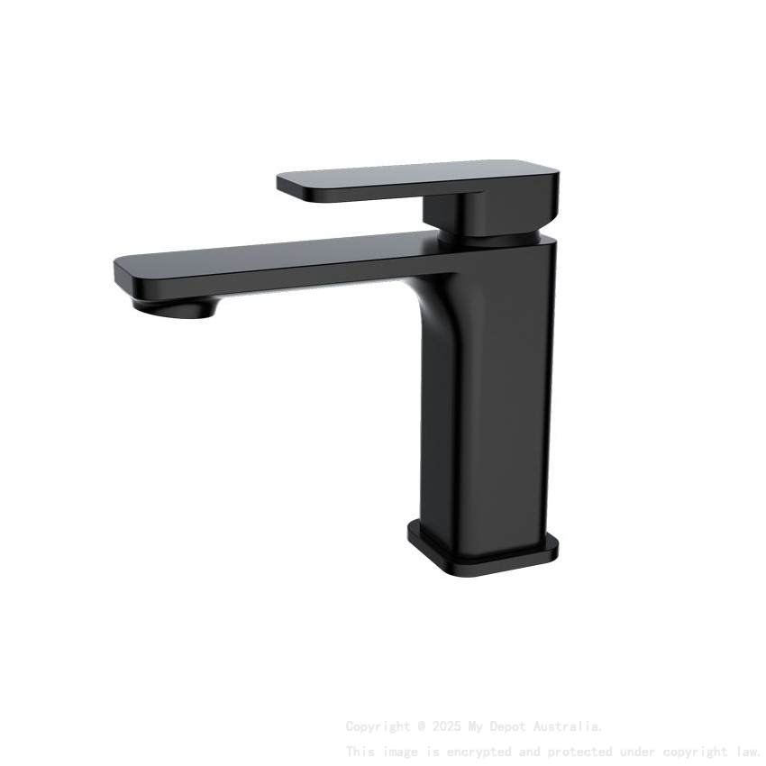 Ivano Series Black Square Short Basin Mixer
