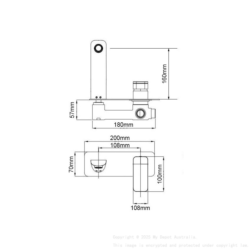 IVANO Series Black Bathtub/Basin Wall Mixer With Spout(color up)