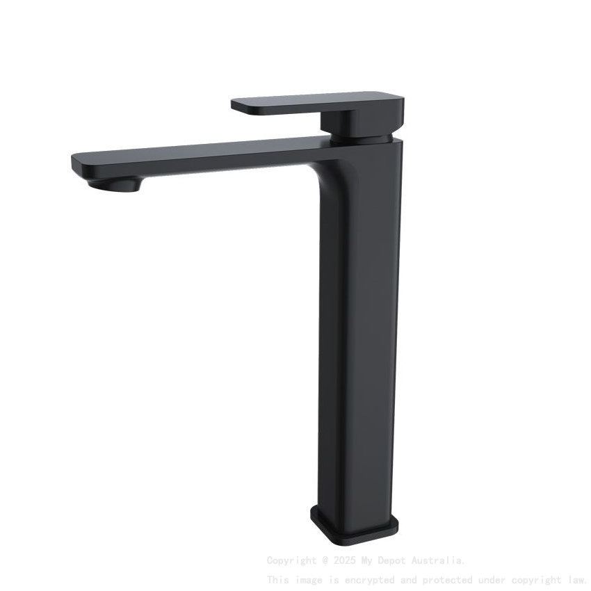IVANO Solid Brass Matte Black Square Tall Basin Mixer