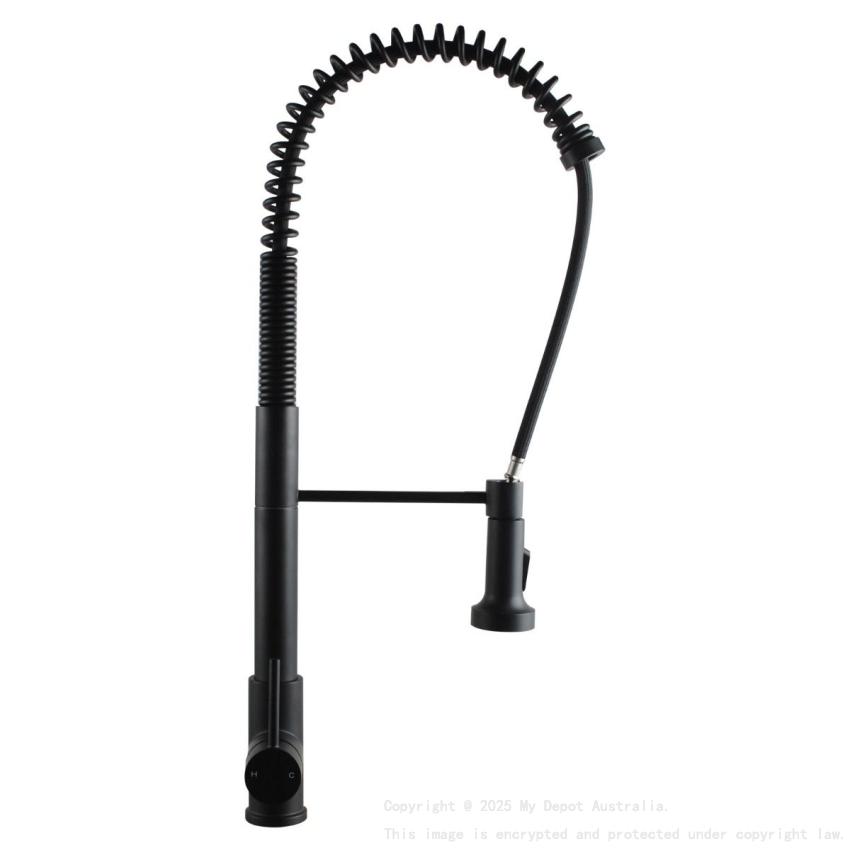 Tall Spring Black Pull Out Kitchen Sink Mixer Tap