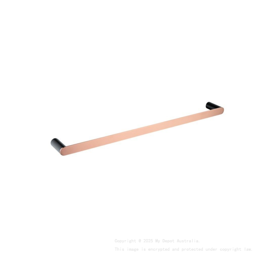 800mm 304 Stainless Steel Black & Rose Gold Single Towel Rail
