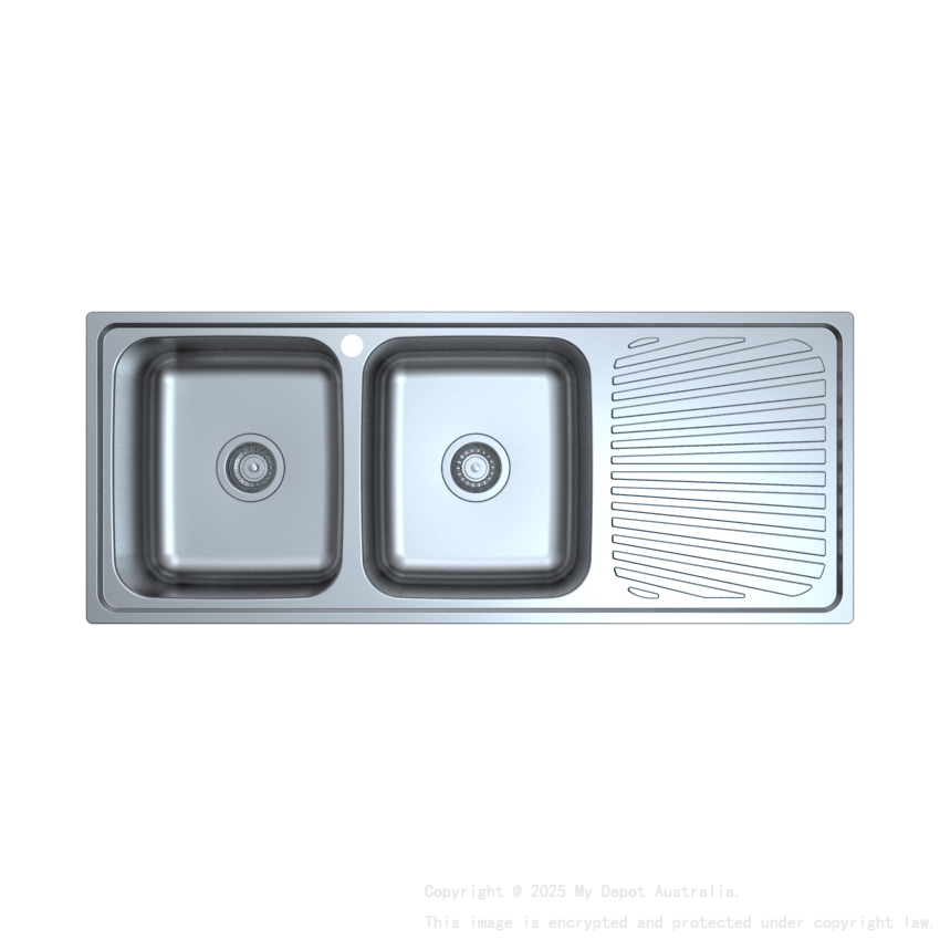 Otus Double Bowl & Drainer Sink 1180 x 480 x178mm
