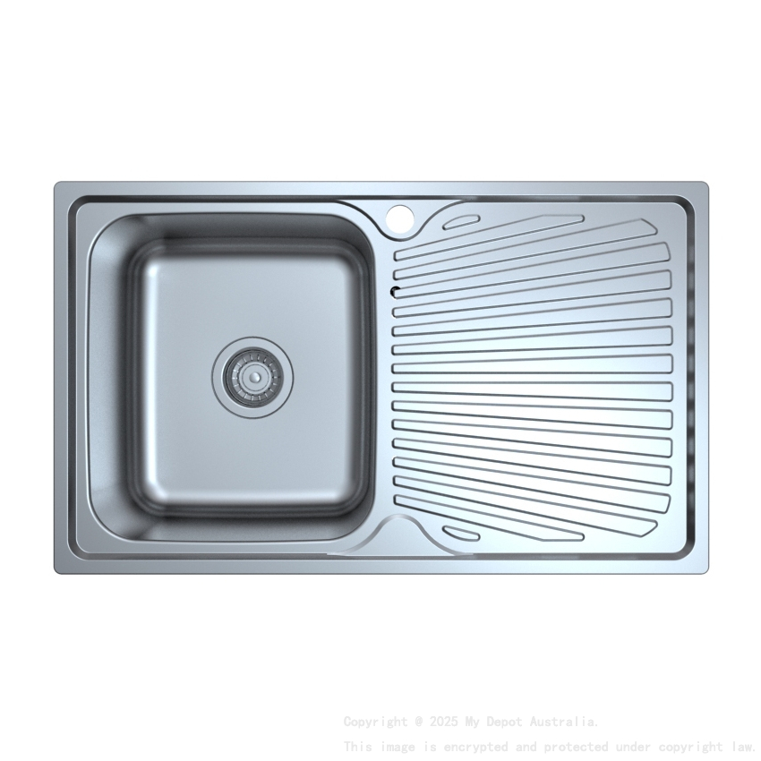 Otus Single Bowl & Drainer Sink 800 x 480 x 178mm
