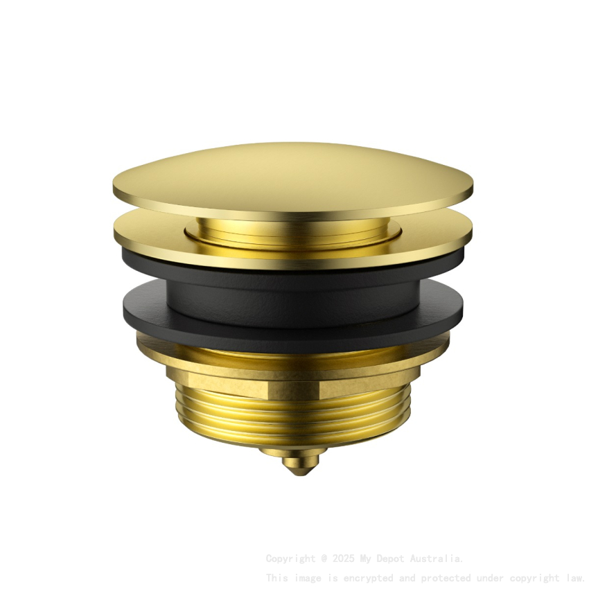 40mm Bath POP-UP Plug With Removabel Waste No Overflow Brushed Gold
