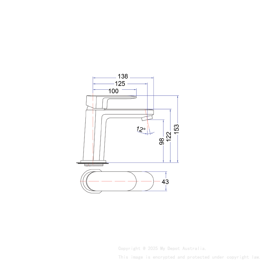 Cora Basin mixer Matt Black