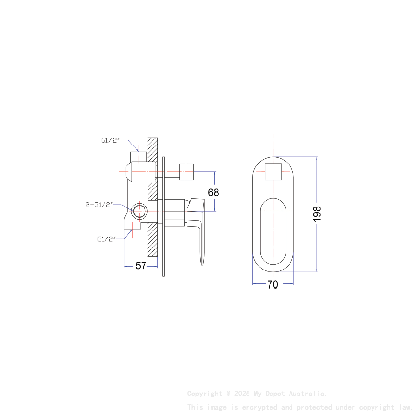 Cora Diverter Wall Mixer Matt Black