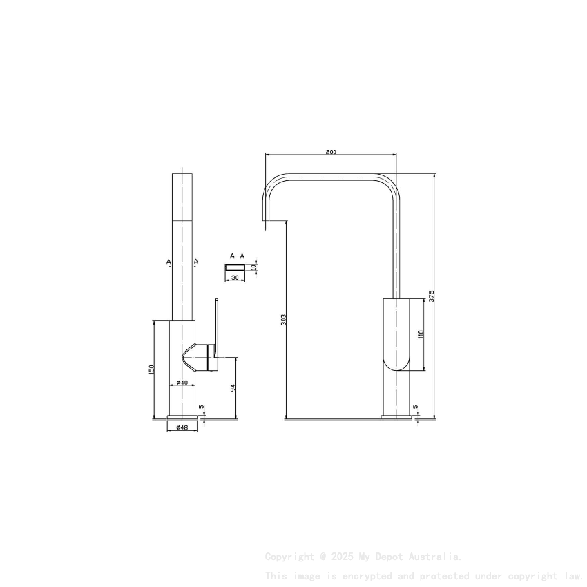 Ruki Sink Mixer Gunmetal