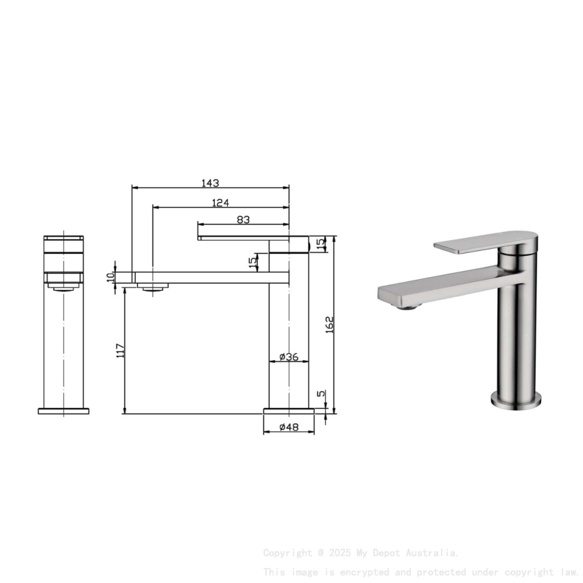 Ruki Basin Mixer Brushed Nickel