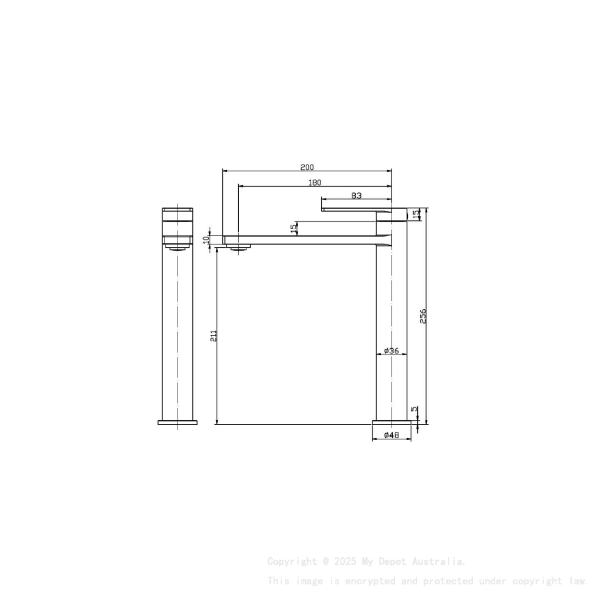 Ruki High Rise Basin Mixer Chrome