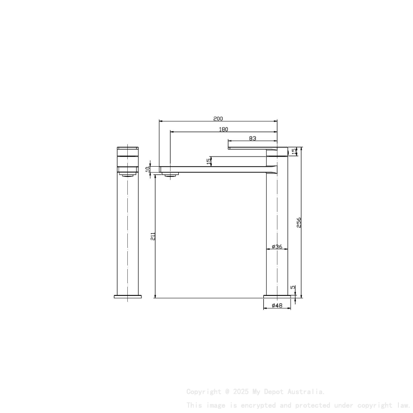 Ruki High Rise Basin Mixer Brushed Nickel