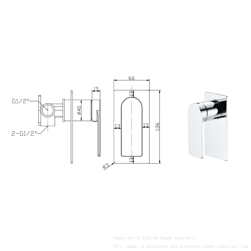 Ruki Wall Mixer Chrome