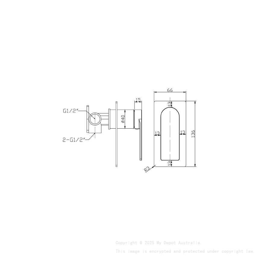 Ruki Wall Mixer Brushed Nickel