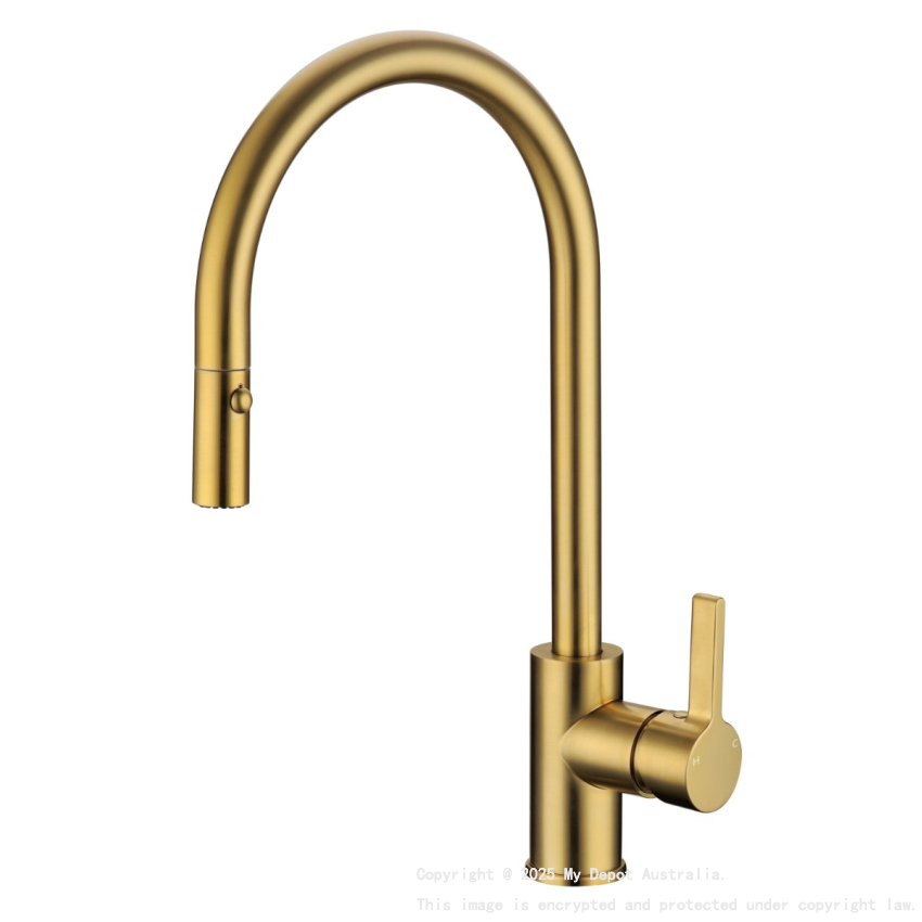 Otus Pull Out Sink Mixer Brushed Gold