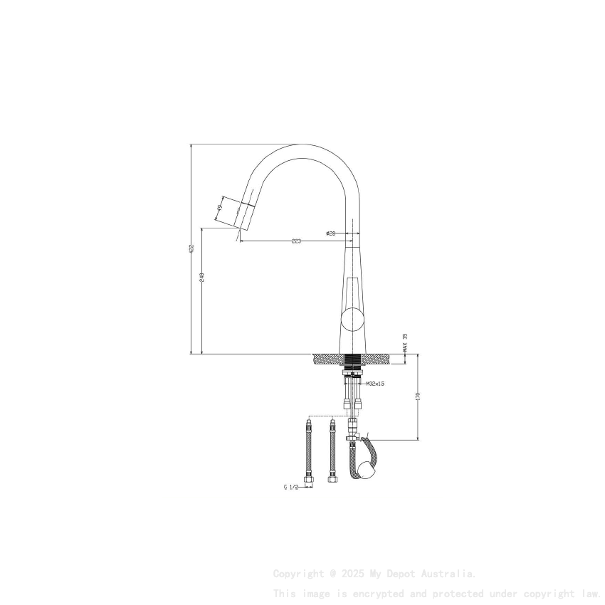 Otus Pull Out Sink Mixer Brushed Nickel