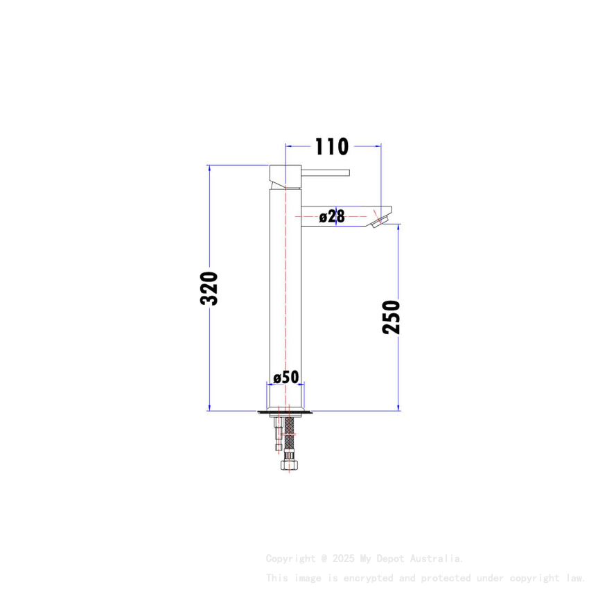 Otus High Rise basin mixer in black Matt Black