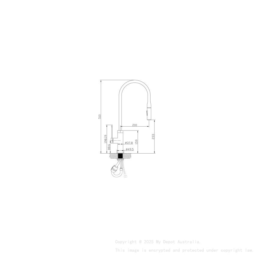 Aziz Pull Out Sink Mixer Chrome
