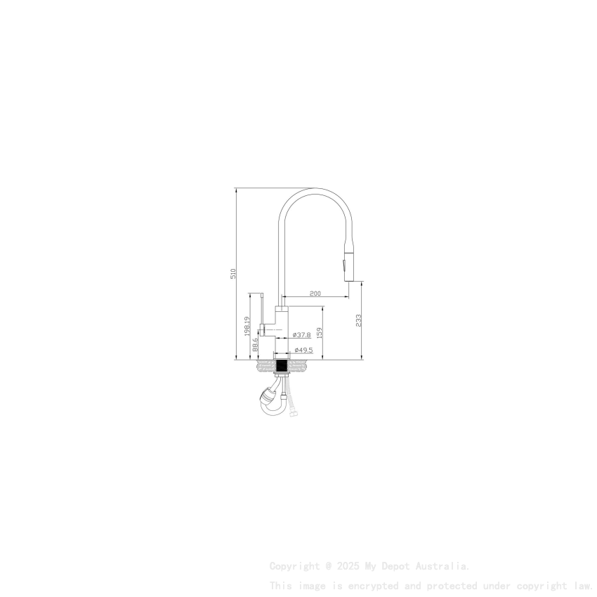 Aziz Pull Out Sink Mixer Brushed Nickel