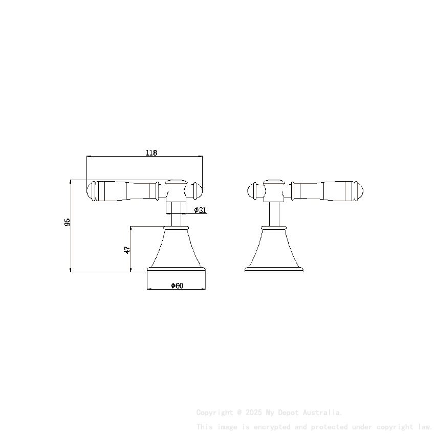 Clasico Wall Top Assemblies in Brushed Gold
