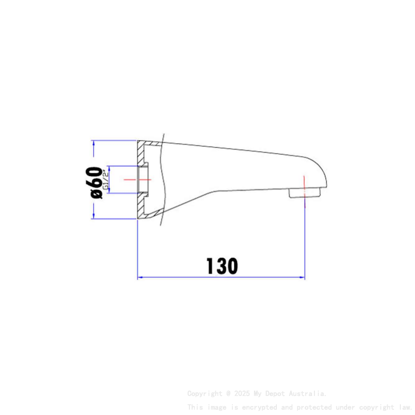 Yale Round Bath Spout Chrome