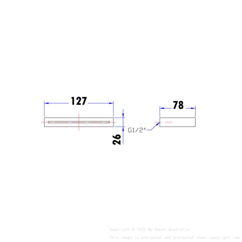 Yale Rectangle Waterfall Bath Spout Chrome