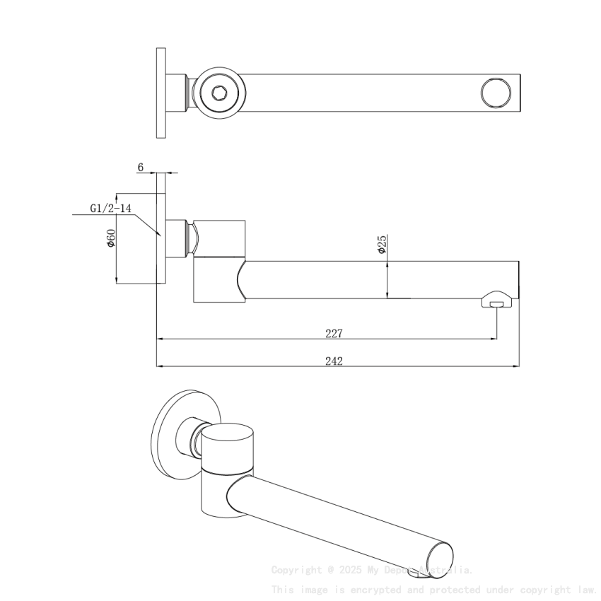 OTUS SWIVEL BATH SPOUT Brushed Gold