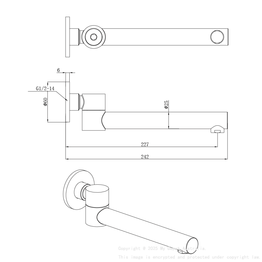 OTUS SWIVEL BATH SPOUT Gun Metal