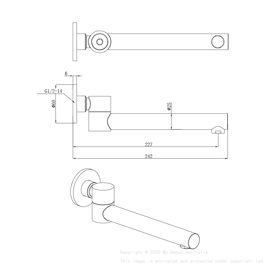 OTUS SWIVEL BATH SPOUT Matt Black