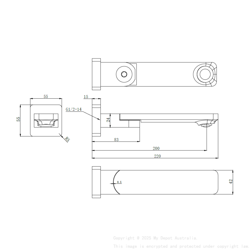 Ruki Swivel Bath Spout Brushed 
Nickel