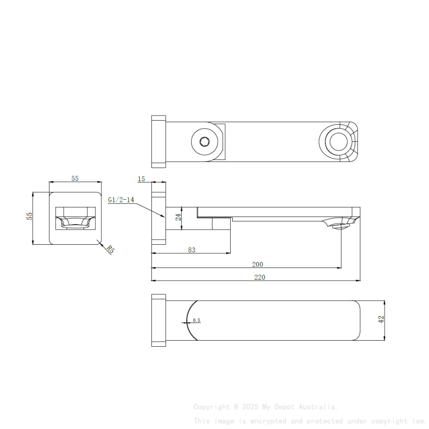 Ruki Swivel Bath Spout Chrome