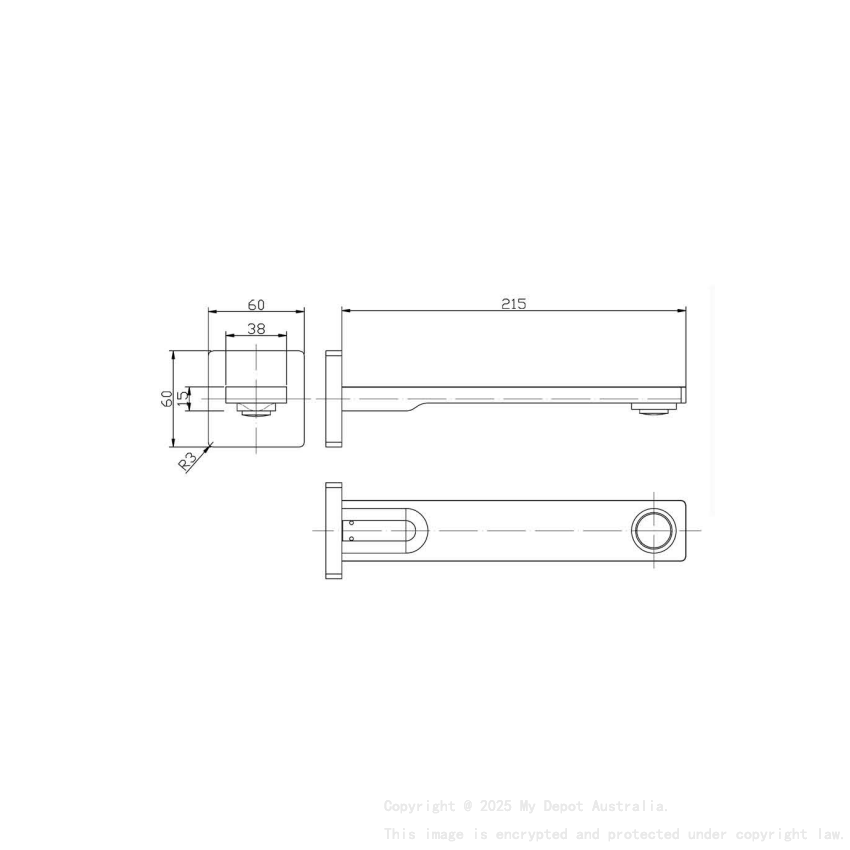 Ruki Bath Spout Matt Black