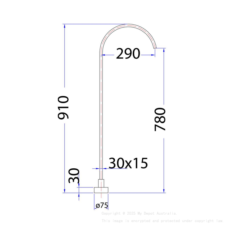 Yale Rectangle Floor-Mounted Bath Spout Chrome