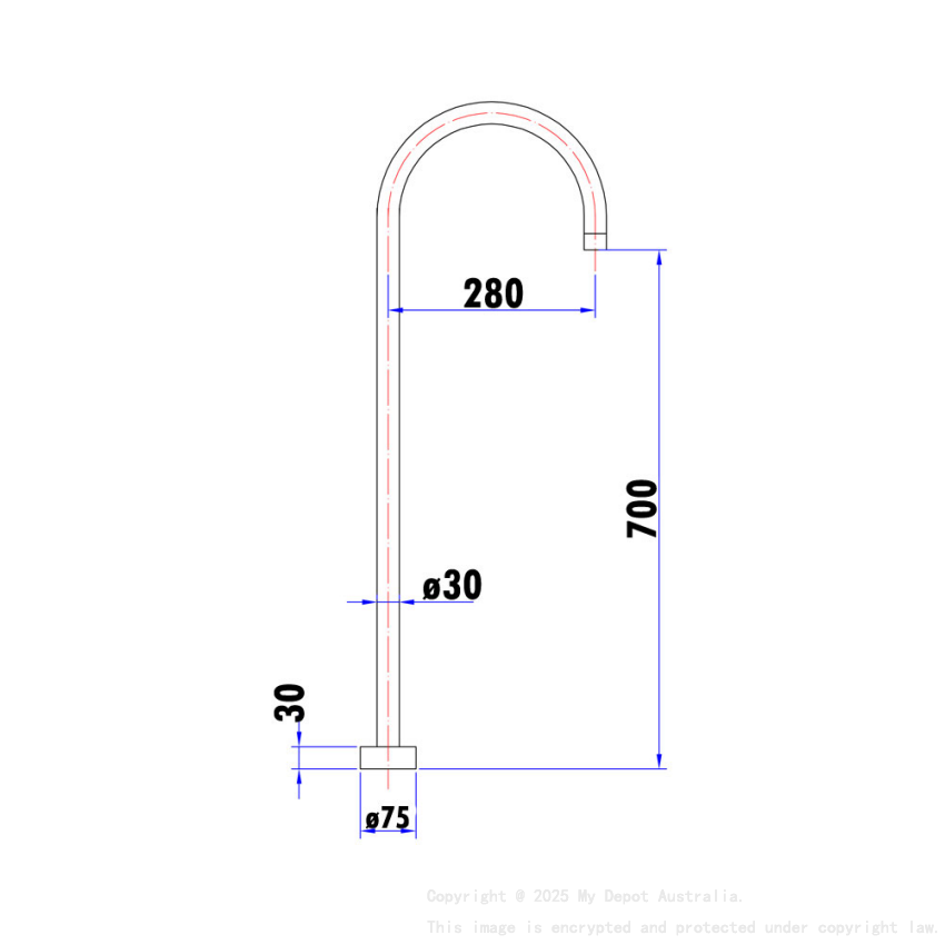 Yale  Round Floor-mounted Bath Spout Brushed Gold 