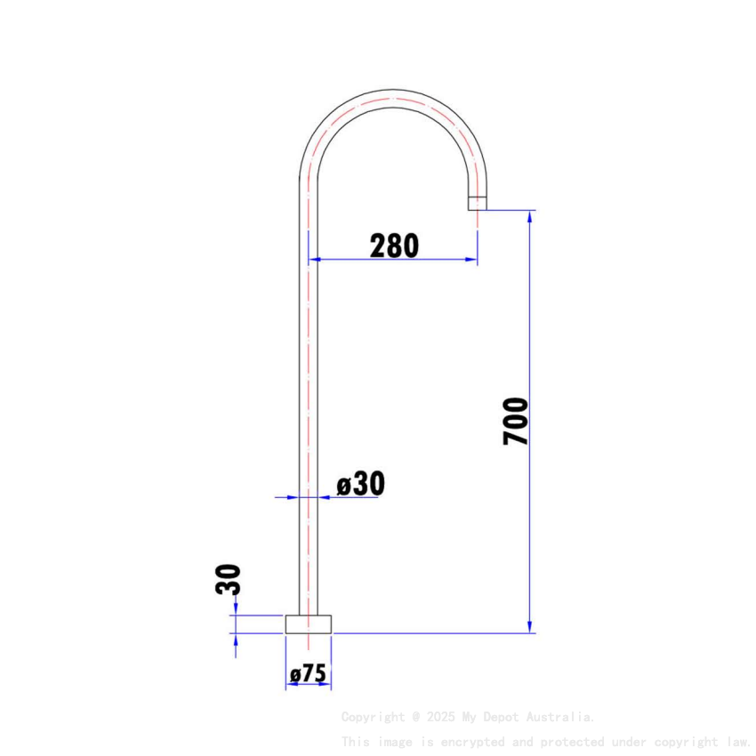 Yale  Round Floor-Mounted Bath Spout Brushed Copper