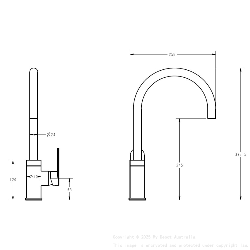 Sora SS Sink Mixer Matt Black