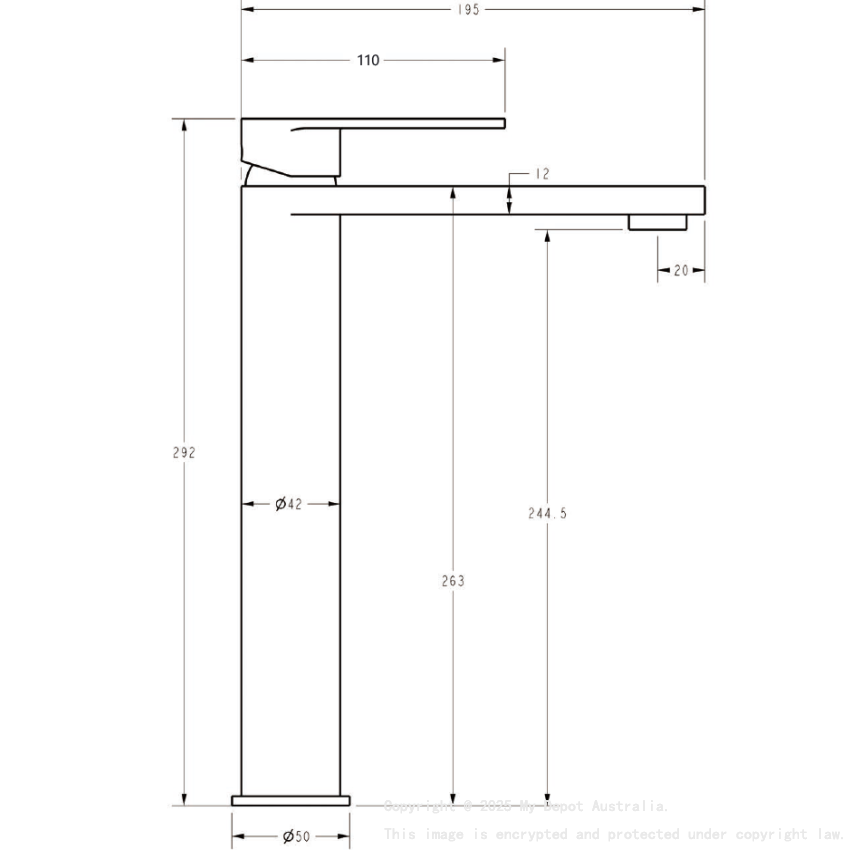 Sora SS Highrise Basin Mixer Matt Black