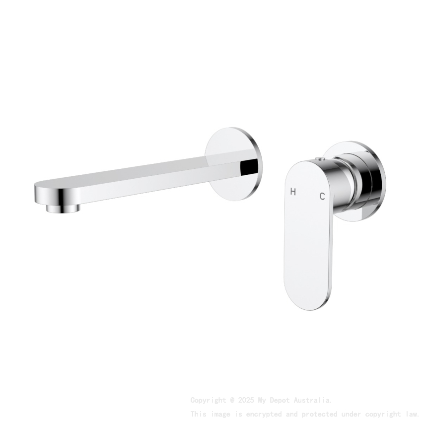 Sora SS Wall Basin Mixer Trim Kits With Separate Back Plate Chrome