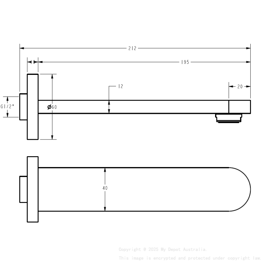 Sora SS Basin/Bath Spout Gun Metal