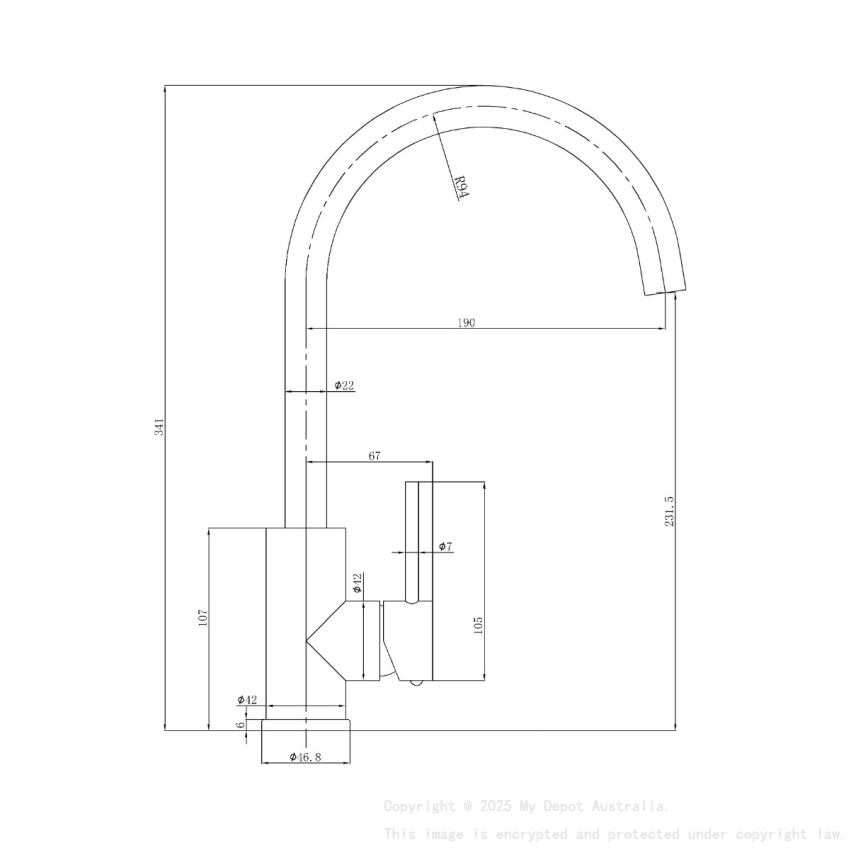 Otus Slimline SS Sink Mixer in Matt Black