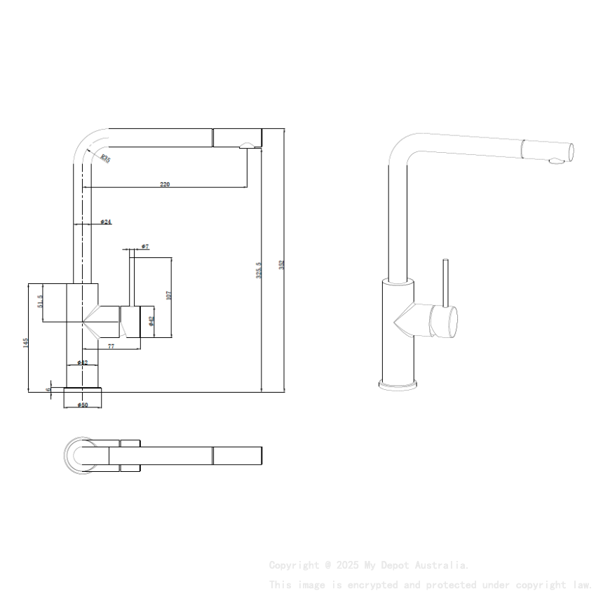 Otus Slimline SS Pull-Out Sink Mixer Chrome