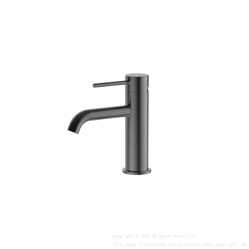 Otus Slimline SS Basin Mixer Curved Spout in Gun Metal 