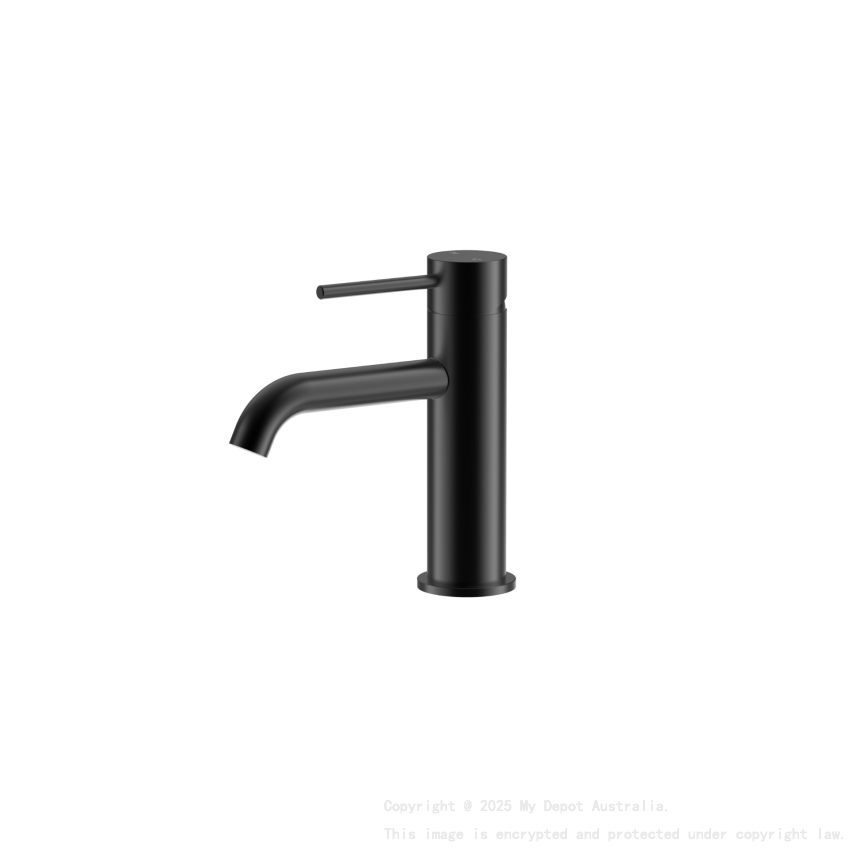 Otus Slimline SS Basin Mixer Curved Spout in Matt Black