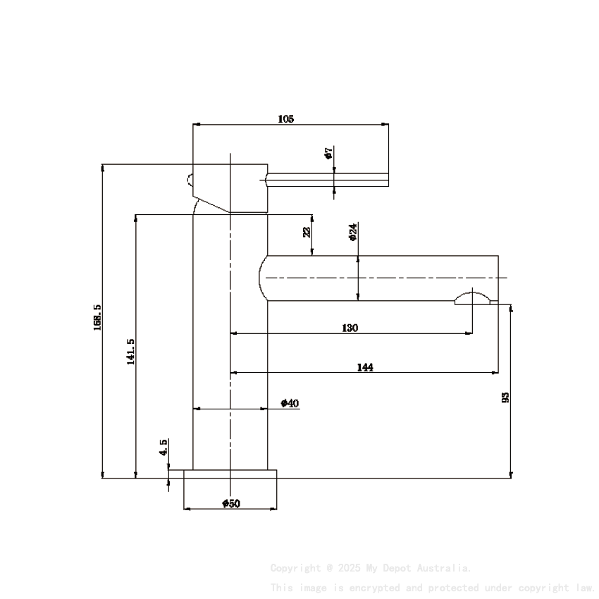 Otus Slimline SS Basin Mixer in Brushed Gold