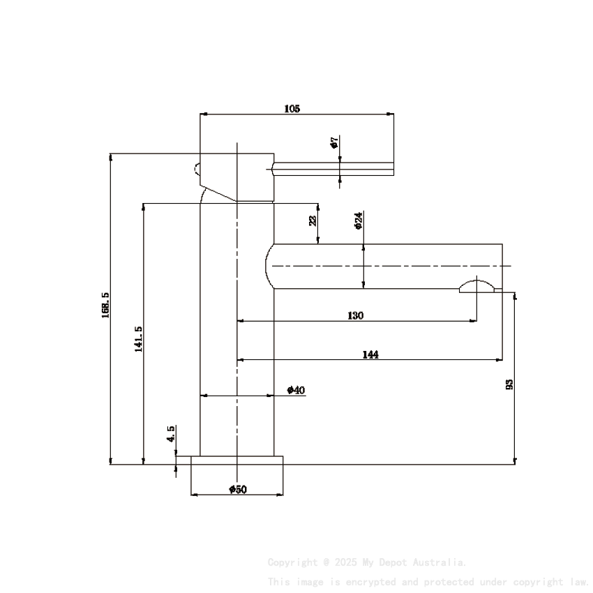 Otus Slimline SS Basin Mixer in Gun Metal 