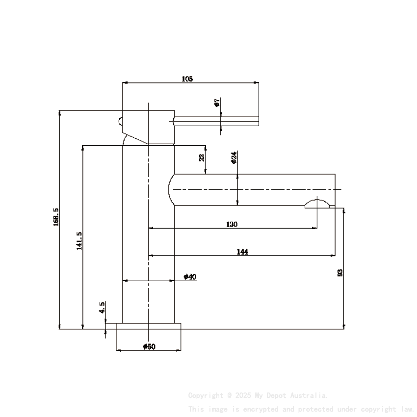 Otus Slimline SS Basin Mixer in Matt Black