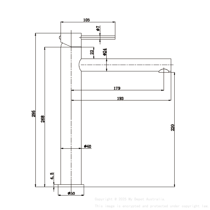 Otus Slimline SS Highrise Basin Mixer in Chrome